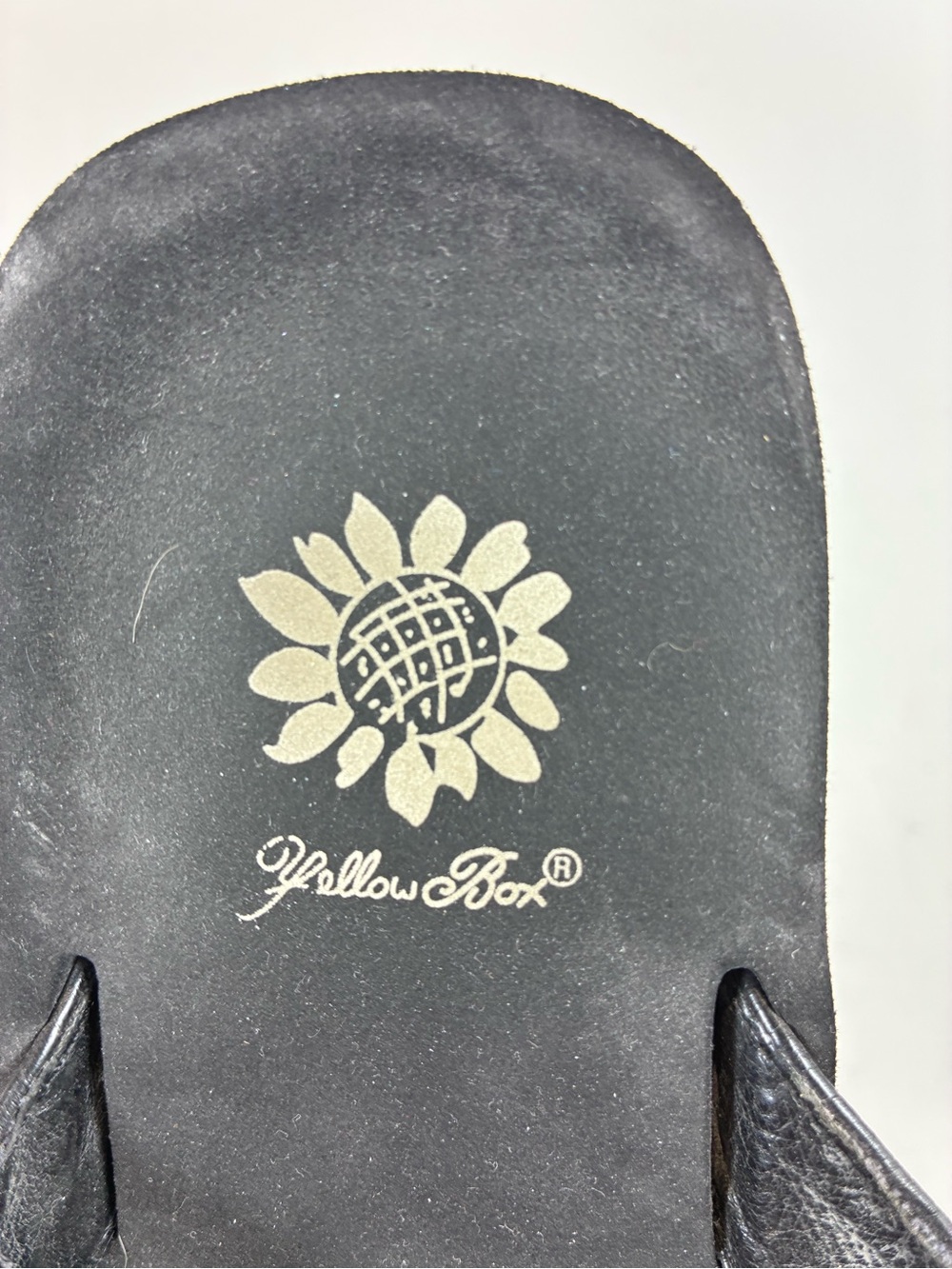 Yellow Box Black Flip Flops with Leopard-Print Straps, Size 6.5 - Picture 6 of 8
